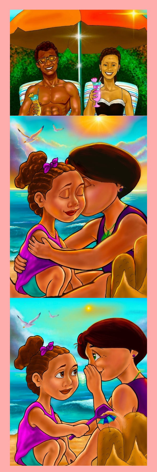 Phebee and Family beach day bookmark