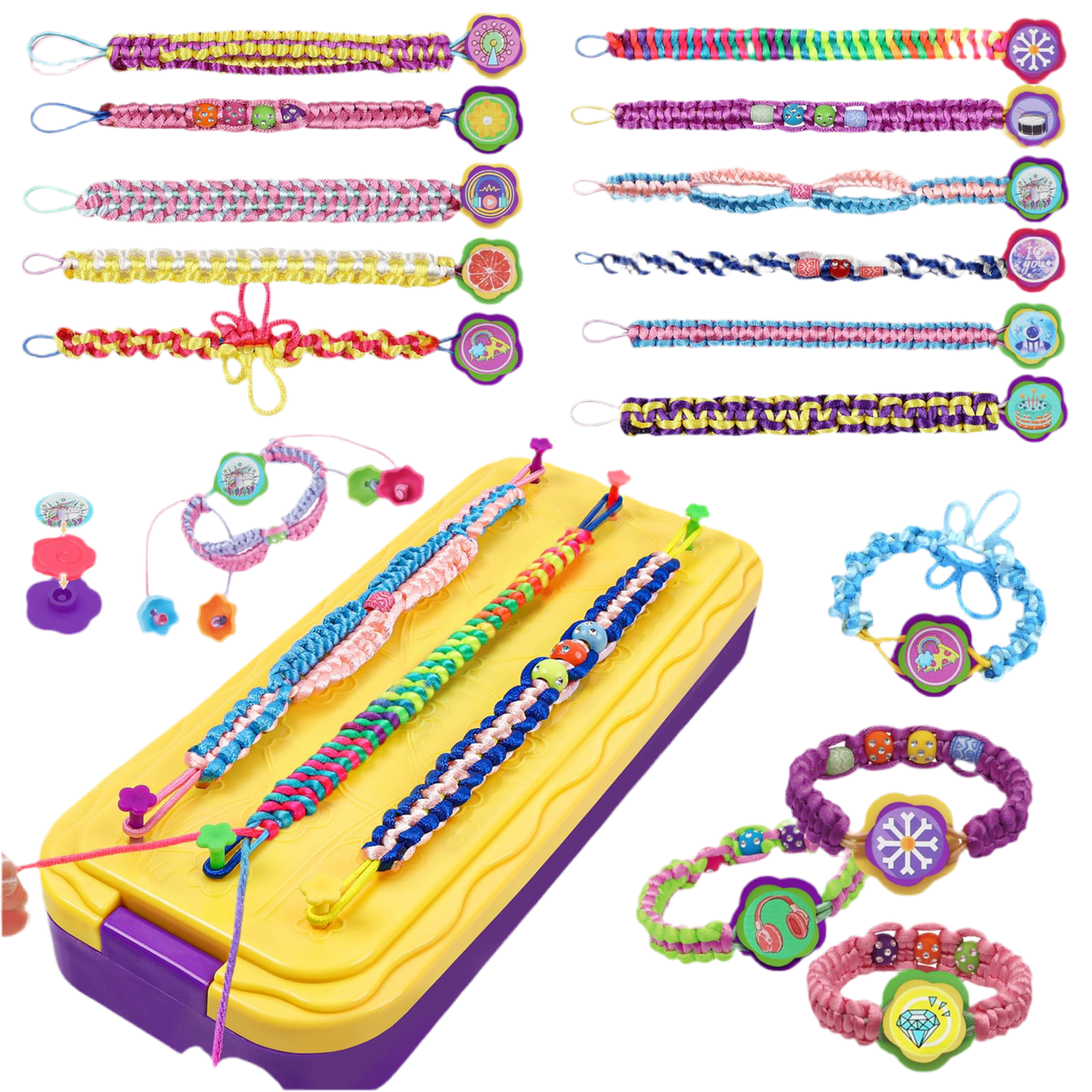 DDAI Arts and Crafts for Kids Age 8-12 Friendship Bracelet Making Kit for Girls - Best Birthday Gifts Ideas for Girl 7 9 10 11 Year Old - Popular Bracelets String Maker Toys Set