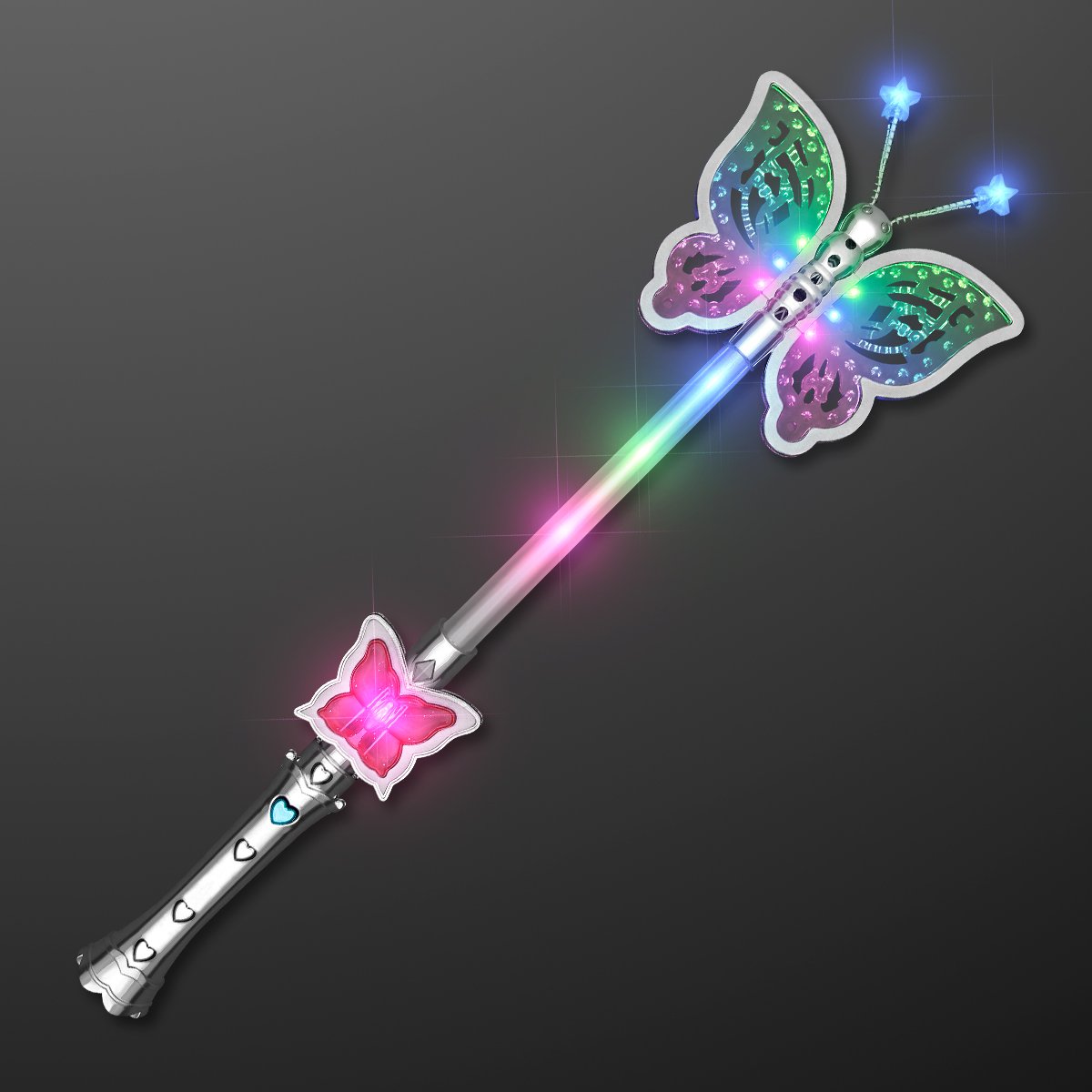 FlashingBlinkyLights Light Up LED Pretty Butterfly Fairy Wand for Girls