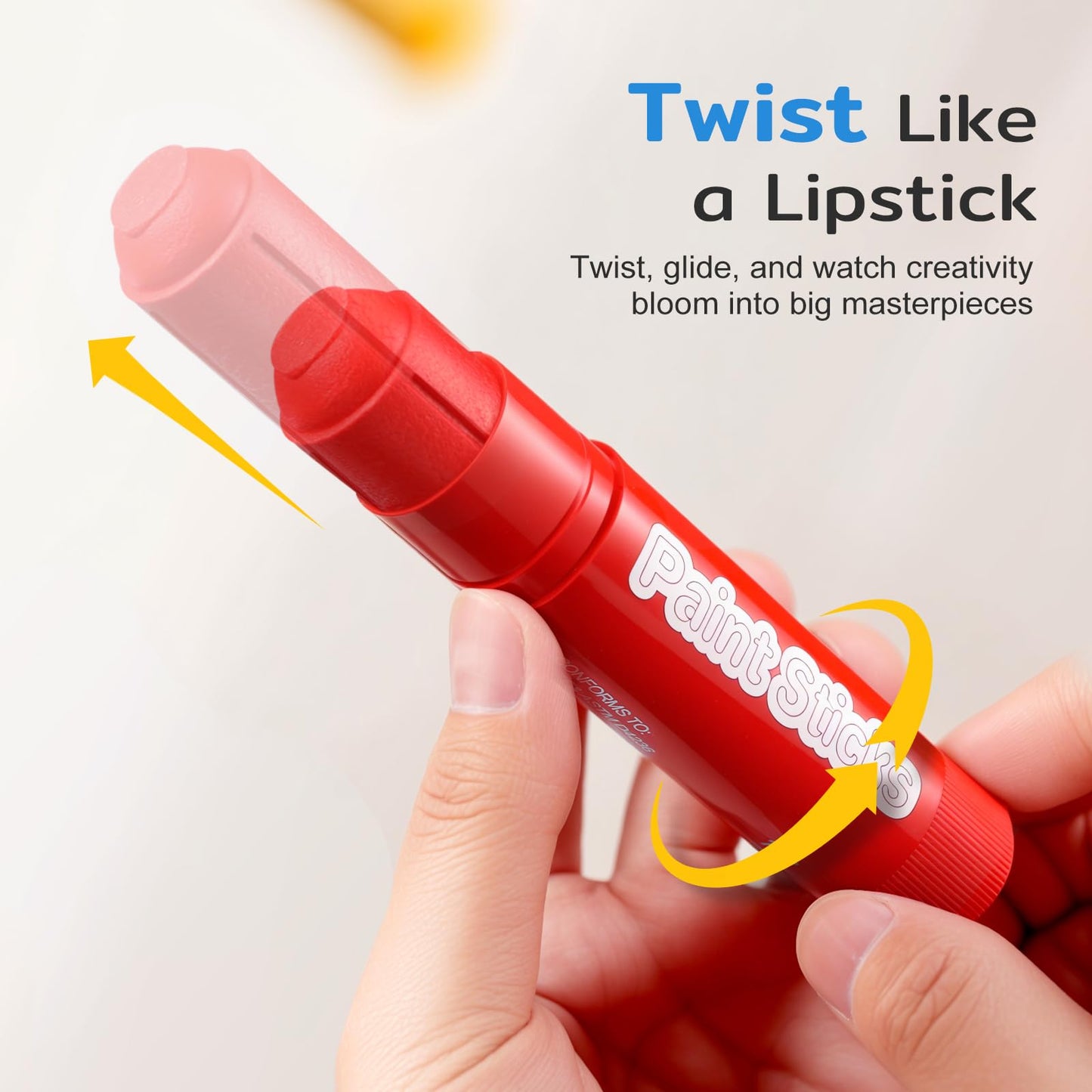 12 Colors Tempera Paint Sticks, No Mess, Quick-Drying & Non-Toxic Art Supplies, Easy-Grip for Toddlers and Kids, Works Great on Paper, Wood, Glass, Canvas, Gifts for Drawing on Various Objects