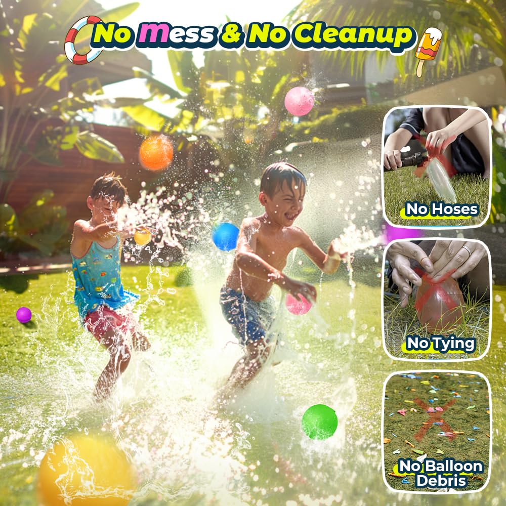 16Pcs Reusable Water Balloons for Kids, Pool Beach Water Toys for Boys and Girls, Summer Toy for Outdoor Games