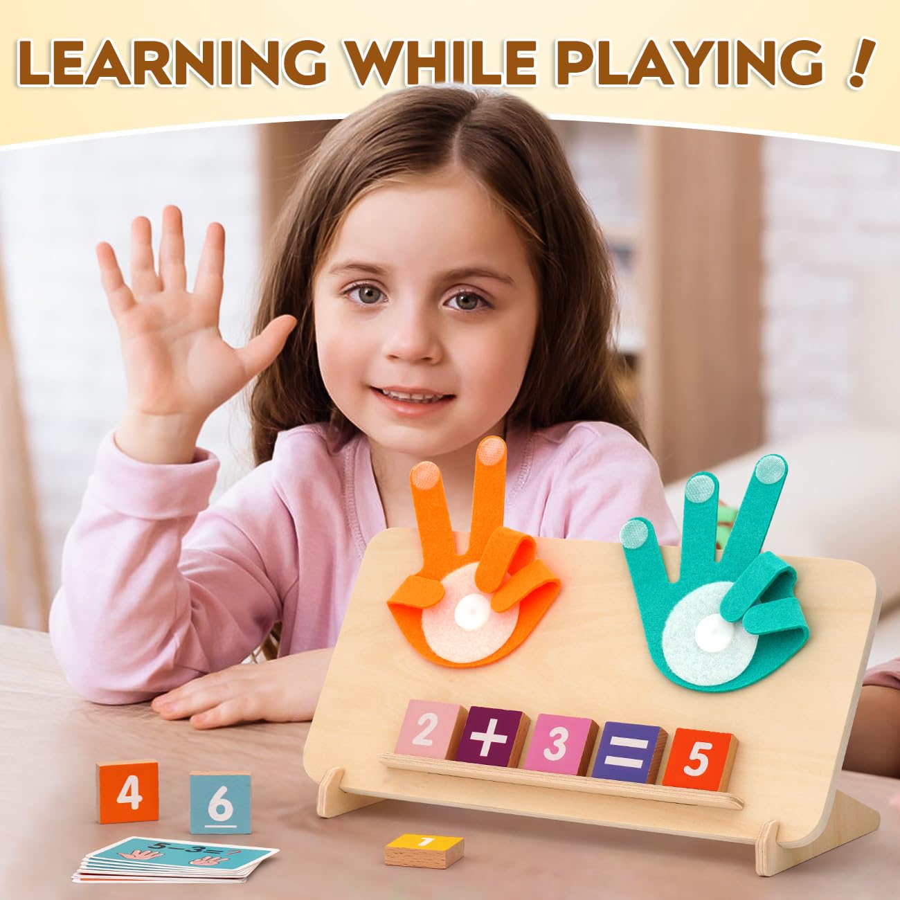 MOTREE Preschool Learning Toys for Toddlers 2-4, Educational Math manipulatives Number Counting Blocks for Kids, Montessori Toys for 3-5 Year Old Boys Girls Birthday Gifts