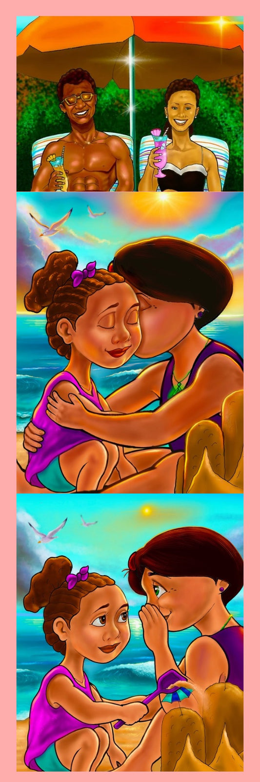 Phebee and Family beach day bookmark