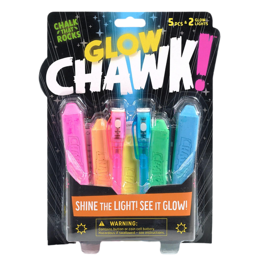 Chuckle & Roar - Glow Chawk! Toy- Outdoor Fun - Great on Any Hard Surface - Glows in the Dark at Night - Ages 4 and Up