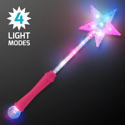 FlashingBlinkyLights Pink Super Star Princess LED Light Up Magic Wand for Kids