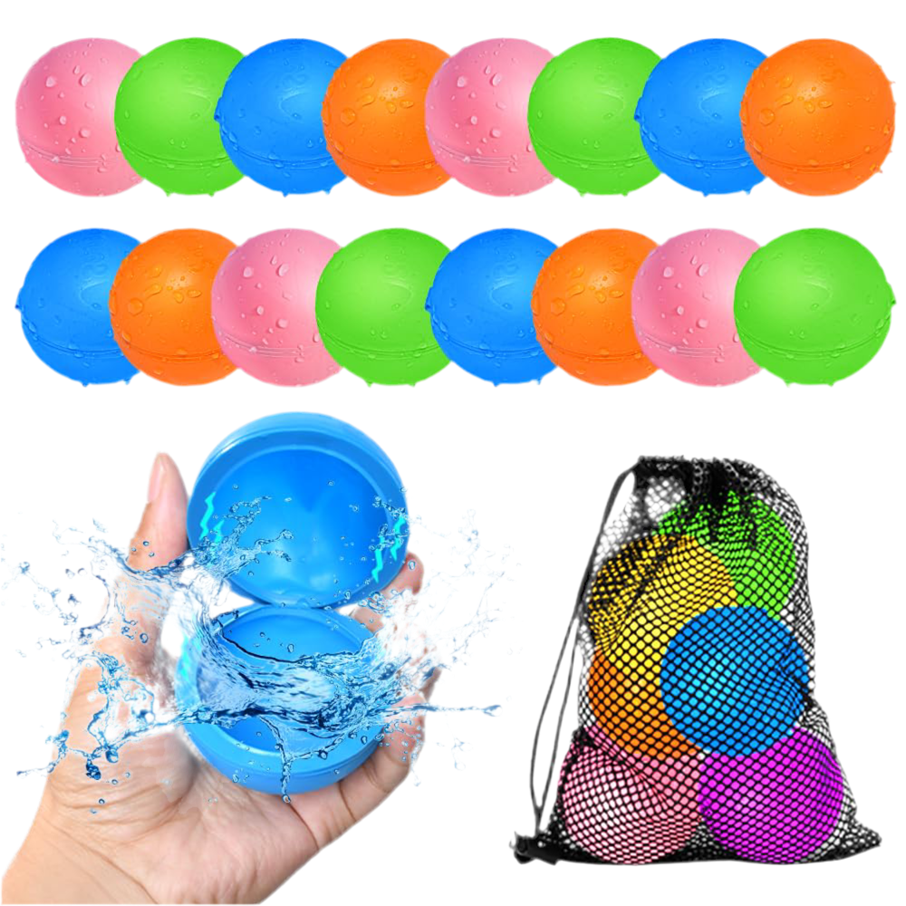16Pcs Reusable Water Balloons for Kids, Pool Beach Water Toys for Boys and Girls, Summer Toy for Outdoor Games