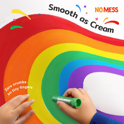 12 Colors Tempera Paint Sticks, No Mess, Quick-Drying & Non-Toxic Art Supplies, Easy-Grip for Toddlers and Kids, Works Great on Paper, Wood, Glass, Canvas, Gifts for Drawing on Various Objects