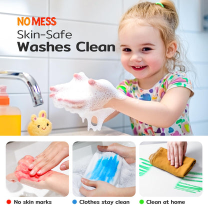 12 Colors Tempera Paint Sticks, No Mess, Quick-Drying & Non-Toxic Art Supplies, Easy-Grip for Toddlers and Kids, Works Great on Paper, Wood, Glass, Canvas, Gifts for Drawing on Various Objects