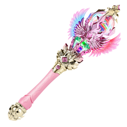 CharmFields Light Up Magic Princess Wand – Dual Lights, Spinning LEDs with Sound, Snowflake Fairy Wand for Dress-Up, Cosplay, Birthday Gift for Kids, Pink Toy