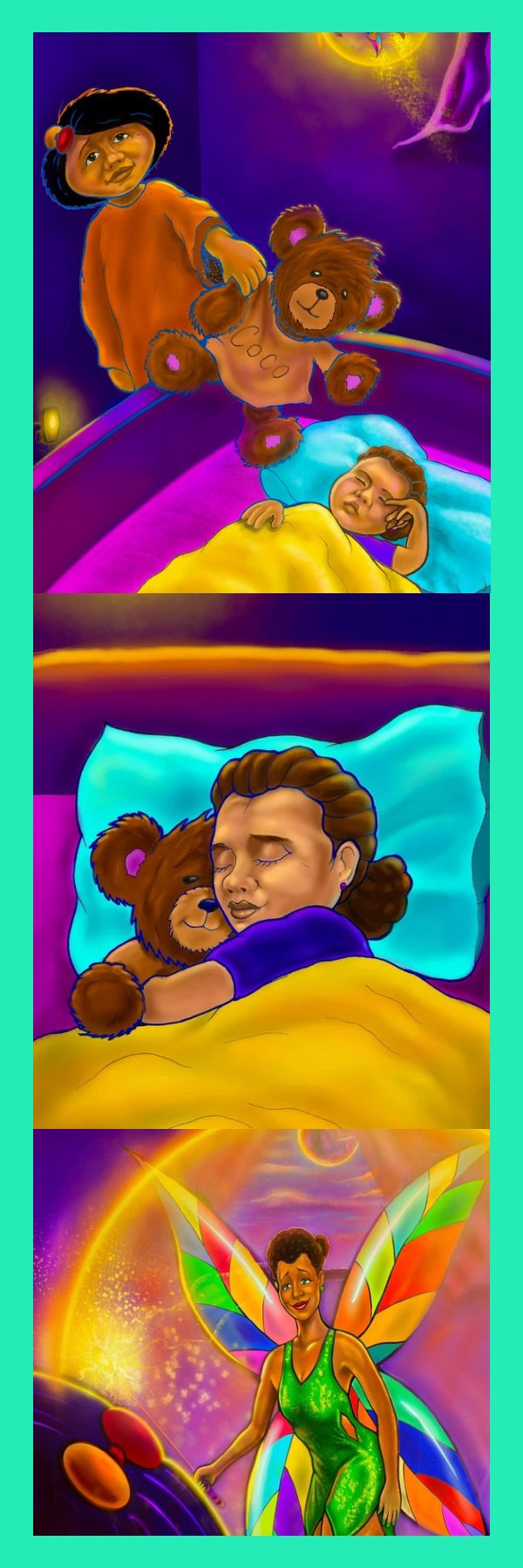 Teddy bear scene bookmark (Phebee, Sprinkle, and the underwater Kingdom)