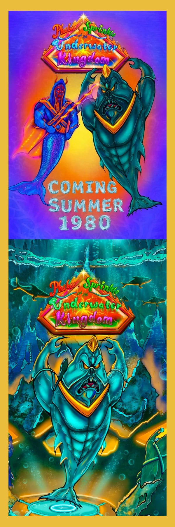 The Retro Movie Poster (gold border) Bookmark