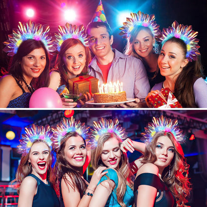 LED Headband Light Up Headband, Glow In The Dark Party Supplies, Glow Party Crown Hair Accessories for Women & Girls, Glow In The Dark Flashing Hair Band for Raves, Concerts, Halloween, Christmas