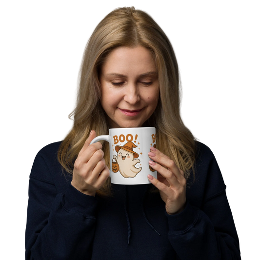 Halloween Ghost White glossy mug
