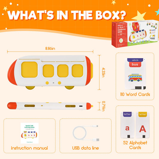 Talking Flash Cards for Toddlers | Montessori Toys | Educational Toys for 3 Year Old | Flash Cards for Toddlers 3-6 with Match and Spell Games | 220 Sight Word Flash Card Kindergarten