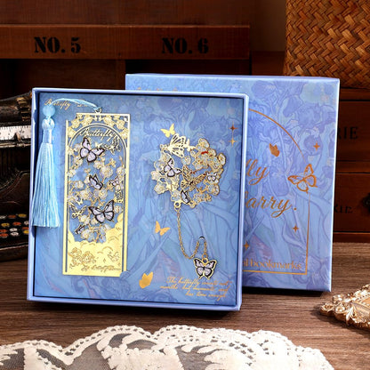 icceemee Butterfly Flower Theme Pretty Book Marks Set for Reading Women, Cute Book Markers for Writers, Kids, Teens, Men Readers, Reading Accessories Gifts for Book Lovers (Blue)