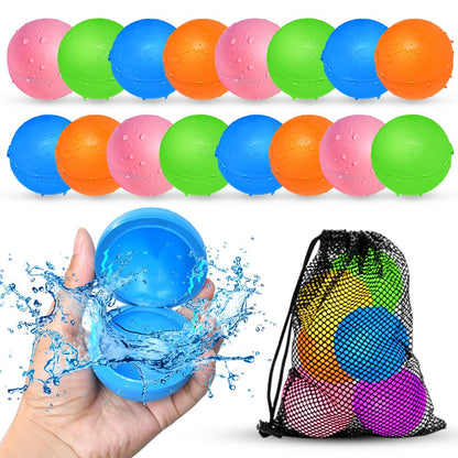 16Pcs Reusable Water Balloons for Kids, Pool Beach Water Toys for Boys and Girls, Summer Toy for Outdoor Games