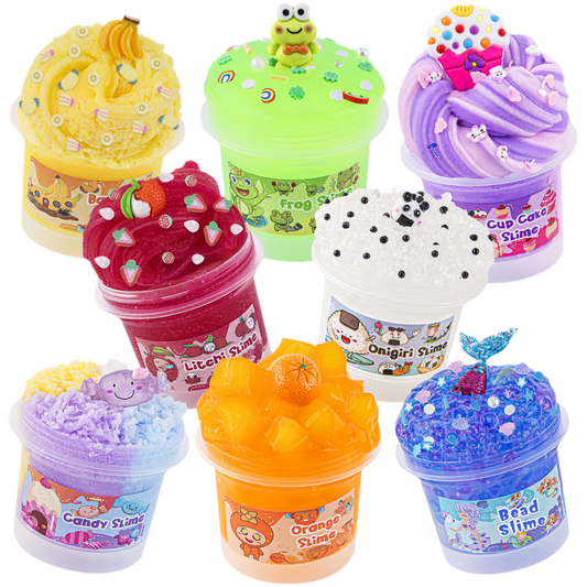 Slime Variety Pack Different Textures, 8 x 100ml Slimes Kit Includes Rainbow Cloud, Butter, Clear, Glow in The Dark Slime, Slimes Party Favors for Kids, Birthday Easter Halloween Boys & Girls Gift