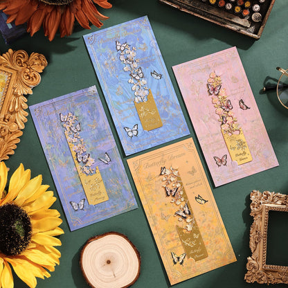 4pcs Metal Bookmarks, Butterfly Flower Theme Pretty Book Marks for Reading Women, Cute Book Markers for Writers, Kids, Teens, Men Readers, Reading Accessories Gifts for Book Lovers