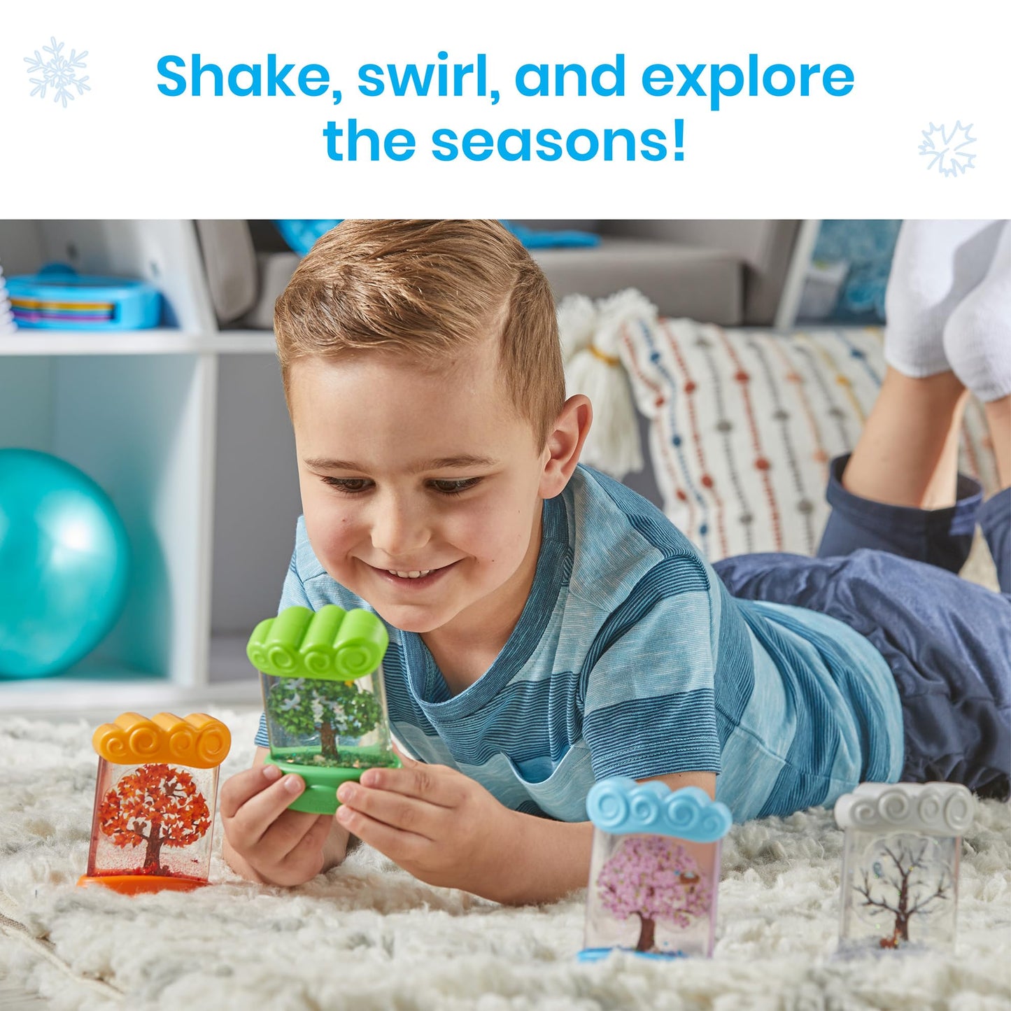 hand2mind Changing Seasons Sensory Tubes, Sensory Fidget Tubes, Learning Weather for Kids, Anxiety Calming Tools, Occupational Therapy Toys, Calm Down Corner Supplies (Set of 4) (95385)