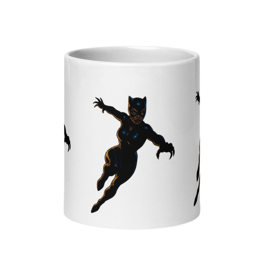 Cat Woman White glossy mug