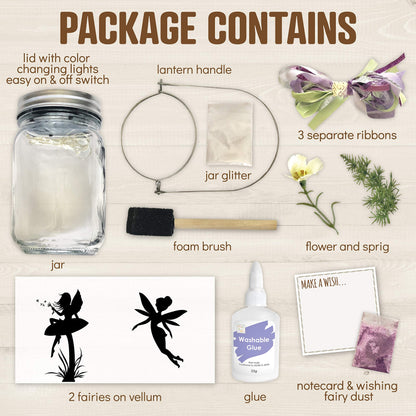 Hapinest DIY Fairy Lantern Night Light Kit, Fairy Lantern Craft Kit, Fairy Jar Glitter & Color-Changing Lights, Fairy Craft Arts Fairy Gifts for Girls, Fairy Toys for Girls Age 6-8 8-12 Years Old & Up