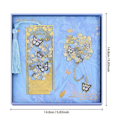 icceemee Butterfly Flower Theme Pretty Book Marks Set for Reading Women, Cute Book Markers for Writers, Kids, Teens, Men Readers, Reading Accessories Gifts for Book Lovers (Blue)