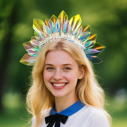 LED Headband Light Up Headband, Glow In The Dark Party Supplies, Glow Party Crown Hair Accessories for Women & Girls, Glow In The Dark Flashing Hair Band for Raves, Concerts, Halloween, Christmas