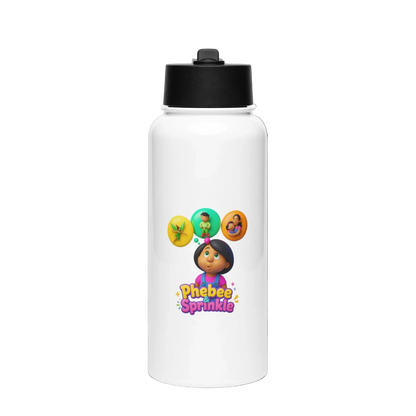Phebee and Sprinkle original Stainless steel water bottle with a straw lid